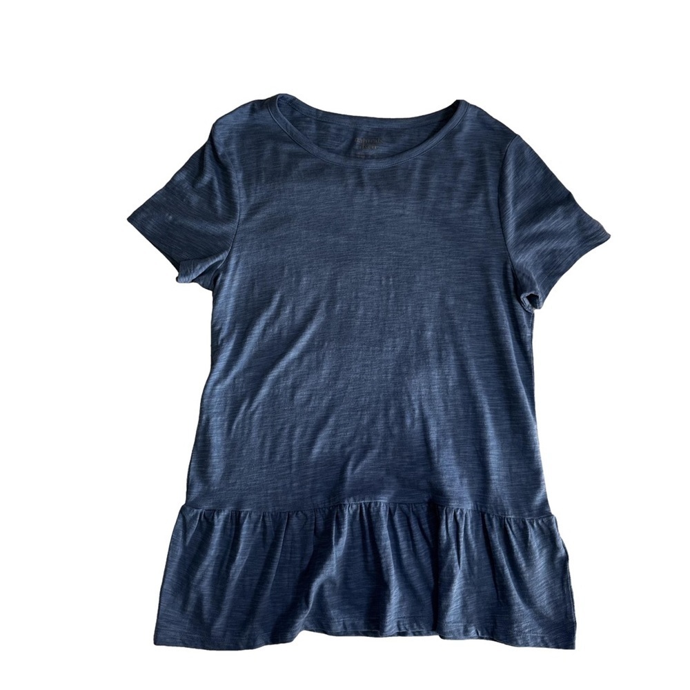 Naturals Denim & Co Blue Jersey Knit Top Shirt Tee Size XXS Peplum Ruffle NWOT - Picture 5 of 13